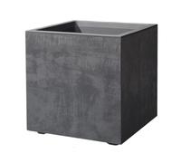 Deroma Millennium Series 10” Cube Planter | Lightweight & Durable Plastic | Indoor or Outdoor Pots for Plants | Includes Water Reserve & Drainage Plug | Charcoal