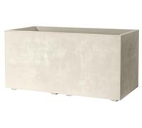 Deroma Millennium Planter | 23” x 10” x 10" Rectangle | Light & Durable Plastic | Indoor or Outdoor Pot for Patio/Porch | Includes Water Reserve & Drain Plug | Pot for Plants, Flowers, Garden | Pearl