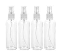 Deror 4PCS 100ml Spray Bottle Portable Refillable Durable Fine Mist Sprayer Bottles Liquid Dispensers Empty Plastic Transparent Makeup Travel Small Container Atomiser