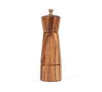 DeroTeno Pepper Grinder, Pepper Mill with Adjustable Stainless Steel, Acacia Wood, 16.5 cm Height, Bottom Dia: 5 cm, Upper Dia: 4.5 cm (Tray is NOT Included)