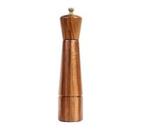 DeroTeno Pepper Grinder, Pepper Mill with Adjustable Stainless Steel, Acacia Wood, 27 cm Height, Bottom Dia: 6 cm, Upper Dia: 5.5 cm (Tray is NOT Included)