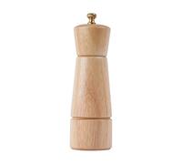 DeroTeno Pepper Mill, Pepper Grinder with Adjustable Stainless Steel Grinder, Rubber Wood 16.5 cm Height, Bottom Dia: 5 cm (Tray is NOT Included)