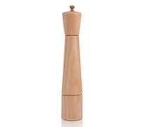 DeroTeno Pepper Mill, Pepper Grinder with Adjustable Stainless Steel Grinder, Rubber Wood 32 cm Height, Bottom Dia: 6 cm (Tray is NOT Included)