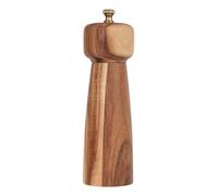 DeroTeno Salt Mill, Salt or Pepper Grinder with Adjustable Ceramic Grinding Core, Spice Mill for Pepper and Salt, Acacia Wood, 20.5 cm Height, Bottom Dia: 6 cm (Tray is NOT Included)
