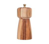 DeroTeno Salt Mill, Salt or Pepper Grinder with Adjustable Ceramic Grinding Core, Spice Mill for Pepper and Salt, Acacia Wood, 14 cm Height, Bottom Dia: 6 cm (Tray is NOT Included)