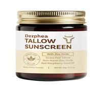 Derphea Beef Tallow Sunscreen SPF 50 - Instant Sun Care with 22% Zinc Oxide and Pure Tallow - 60g