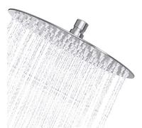 Derpras Upgraded Round Rain Shower Head, 304 Stainless Steel, Ultra Thin Powerful High Pressure Top Spray Bathroom Rainfall Showerhead(Brushed Nickel) (10 Inch, 126 Jets)
