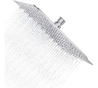 Derpras Upgraded Square Rain Shower Head, 304 Stainless Steel, Ultra Thin Powerful High Pressure Top Spray Bathroom Rainfall Showerhead(Brushed Nickel) (8 Inch, 121 Jets)