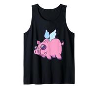 Derpy Kawaii Flying Piggy Cutie Tank Top