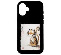 Derpy Tiger with Googly Eyes Funny Japanese Comic Art Case for iPhone 16