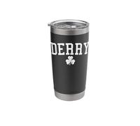 Derry Ireland St Patricks Day Retro Distressed Shamrock Stainless Steel Insulated Tumbler