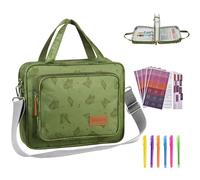 DERSTUEWE Bible Cover Case for Women - Stylish & Durable Zippered Bible Bag with Handle & Pocket, Fits Standard & Large Bibles, Perfect for Church, Travel, Study & Gifts, Green Butterfly