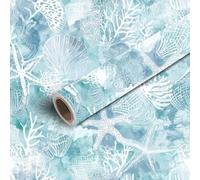 DERUINVAIO 45x300cm Peel and Stick Wallpaper Abstract Seamless Marine Theme Underwater Plants Contact Paper Self Adhesive Removable Wallpaper Waterproof for Backsplash Bedroom Kitchen