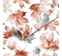 DERUINVAIO 45x300cm Peel and Stick Wallpaper Canadian Fall Autumn Maple Leaf Watercolor Abstract Scandinavian Contact Paper Self Adhesive Removable Wallpaper Waterproof for Backsplash Bedroom Kitchen