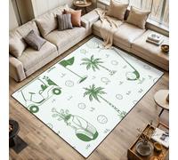 DERUINVAIO Area Rugs Living Room Large Golf sketch seamless Sports tools 120x170 cm Washable Vintage Soft Rug Modern Non Slip Floor Carpet Mat for Kids Bedroom Kitchen Dining Room
