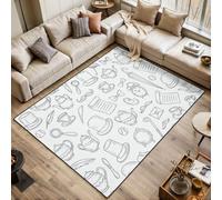 DERUINVAIO Area Rugs Living Room Large Seamless Great Britain related hand drawn icons 120x170 cm Washable Vintage Soft Rug Modern Non Slip Floor Carpet Mat for Kids Bedroom Kitchen Dining Room
