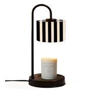 DERUINVAIO Candle Warmer Lamp UK with Timer Black White Vertical Striped Jar Candles Electric Dimmable Wax Melts Warmer 4 Bulbs New Home Birthday Easter Gifts for Women Kids