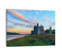DERUINVAIO Canvas Wall Art 30X40cm Framed Prints Kilchurn Castle care Historic Environment Scotland is Artwork Modern Abstract Wall Decoration Pictures Painting For Bedroom, Living Room Walls