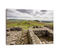 DERUINVAIO Canvas Wall Art 30X40cm Framed Prints Looking out ruins barracks Housestead Artwork Modern Abstract Wall Decoration Pictures Painting For Bedroom, Living Room Walls