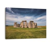 DERUINVAIO Canvas Wall Art 30X40cm Framed Prints Stonehenge an ancient prehistoric stone monument Artwork Modern Abstract Wall Decoration Pictures Painting For Bedroom, Living Room Walls