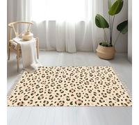 DERUINVAIO Large Cotton Boho Area Rugs Leopard print seamless Animal skin texture Washable Hessian Bohemian Throw Tassel Printed Woven Rug Carpet for Bedroom, Living Room, Bathroom