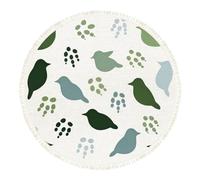 DERUINVAIO Large Round Rugs for Living Room Dinosaur footprint tracks Minimal color seamless Non-Slip Boho Area Rug Machine Washable Floor Carpets Circle Carpet for Bedroom