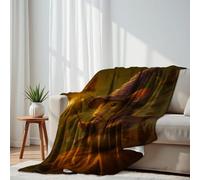 DERUINVAIO Lightweight Fleece Throw Blanket 130x150cm Mouse Wizard Pumpkin Magic Wand Bats Forest Fluffy Couch Bed Sofas Washable All Season Blankets and Throws for Boys Girls Dog Cat