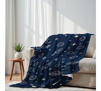 DERUINVAIO Lightweight Fleece Throw Blanket 130x150cm Space star seamless Hand drawn doodle sketch line style Fluffy Couch Bed Sofas Washable All Season Blankets and Throws for Boys Girls Dog Cat