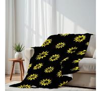 DERUINVAIO Lightweight Fleece Throw Blanket 130x150cm Sun Seamless Solar Planet Star Solar System Fluffy Couch Bed Sofas Washable All Season Blankets and Throws for Boys Girls Dog Cat