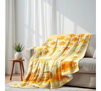 DERUINVAIO Lightweight Fleece Throw Blanket 150x200cm Adorable Squirrel Hedgehog Autumn Leaves Pumpkins Fluffy Couch Bed Sofas Washable All Season Blankets and Throws for Boys Girls Dog Cat