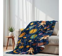 DERUINVAIO Lightweight Fleece Throw Blanket 150x200cm Seamless design astronomy planet asteroid astrology Fluffy Couch Bed Sofas Washable All Season Blankets and Throws for Boys Girls Dog Cat