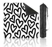 DERUINVAIO Mahjong Mat 80x80cm Abstract seamless chaotic words love hearts Grunge Mah Jong Set Game Table Cloth Noise Reduction Non-Slip Portable Table Cover for Card Poker Board Tiles Games