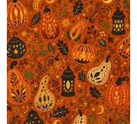 DERUINVAIO Self Adhesive Feature Removable Autumn Harvest Pumpkins Gourds Lanterns Peel and Stick Vinyl Wallpaper Roll, Sticky Lining Paper for Bedroom, Living Room, Kitchen Walls
