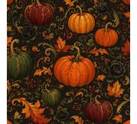 DERUINVAIO Self Adhesive Feature Removable Autumn Pumpkin Orange Gourds Peel and Stick Vinyl Wallpaper Roll, Sticky Lining Paper for Bedroom, Living Room, Kitchen Walls