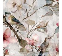 DERUINVAIO Self Adhesive Feature Removable Cottagecore Blooming Flowers Peel and Stick Vinyl Wallpaper Roll, Sticky Lining Paper for Bedroom, Living Room, Kitchen Walls