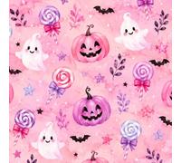 DERUINVAIO Self Adhesive Feature Removable Cute Halloween Ghosts Pumpkins Lollipops Peel and Stick Vinyl Wallpaper Roll, Sticky Lining Paper for Bedroom, Living Room, Kitchen Walls