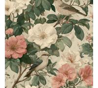 DERUINVAIO Self Adhesive Feature Removable Watercolor Secret Garden Peel and Stick Vinyl Wallpaper Roll, Sticky Lining Paper for Bedroom, Living Room, Kitchen Walls