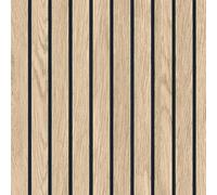 DERUINVAIO Self Adhesive Peel and Stick Wallpaper 45x300cm Light Oak Wood Slat Black Groove Lines Wall Paper Roll Waterproof Removable Contact Paper Vinyl Wrap for Furniture Living Room