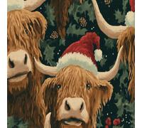 DERUINVAIO Self Adhesive Peel and Stick Wallpaper 58x300cm Christmas Woolly Cows Snowflakes Plaid Wall Paper Roll Waterproof Removable Contact Paper Vinyl Wrap for Furniture Living Room