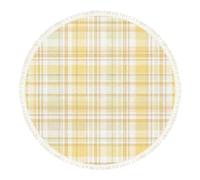 DERUINVAIO Small Round Rugs for Living Room Soft Yellow White Plaid Design Non-Slip Boho Area Rug Machine Washable Floor Carpets Circle Carpet for Bedroom