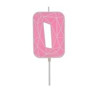 DERVENTA Birthday Candle Big Number 3D Macaron Pink 3.7 inch Party Celebration Anniversary Decoration Cake Topper 1 Piece (Number 0 Macaron Pink)