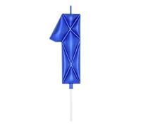 DERVENTA Large Birthday Candle Number 3D Bubble Style 3.7 inch Party Celebration Anniversary Decoration Cake Topper 1 Piece (Blue, Number 1)