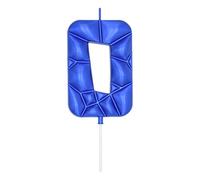 DERVENTA Large Birthday Candle Number 3D Bubble Style 3.7 inch Party Celebration Anniversary Decoration Cake Topper 1 Piece (Blue, Number 0)