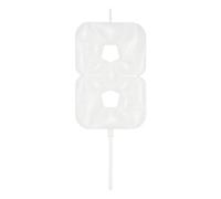 DERVENTA Large Birthday Candle Number 3D Bubble Style 3.7 inch Party Celebration Anniversary Decoration Cake Topper 1 Piece (White, Number 8)