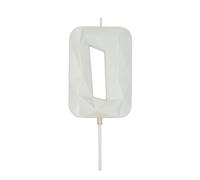 DERVENTA Large Birthday Candle Number 3D White 3.7 inch Party Celebration Anniversary Decoration Cake Topper 1 Piece (Number 0 White)