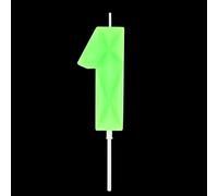DERVENTA Luminous Green Bubble Birthday Candle Number 1 Anniversary Party | 3.7in Smokeless Hard Wax Cake Topper Candle Decor Birthday Kids Party Anniversary Wedding Baby Shower Graduation Cakes 1pc
