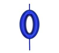 DERVENTA Number Candle Blue 2.36 inch Party Celebration Anniversary Decoration Perfect Birthday Brunch Dessert Cake Topper 1 Piece (Number 0 Blue)
