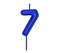 DERVENTA Number Candle Blue 2.36 inch Party Celebration Anniversary Decoration Perfect Birthday Brunch Dessert Cake Topper 1 Piece (Number 7 Blue)