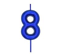 DERVENTA Number Candle Blue 2.36 inch Party Celebration Anniversary Decoration Perfect Birthday Brunch Dessert Cake Topper 1 Piece (Number 8 Blue)