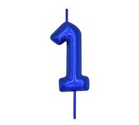 DERVENTA Number Candle Blue 2.36 inch Party Celebration Anniversary Decoration Perfect Birthday Brunch Dessert Cake Topper 1 Piece (Number 1 Blue)
